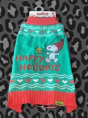Peanuts Holiday Pet Sweater - Red & Green